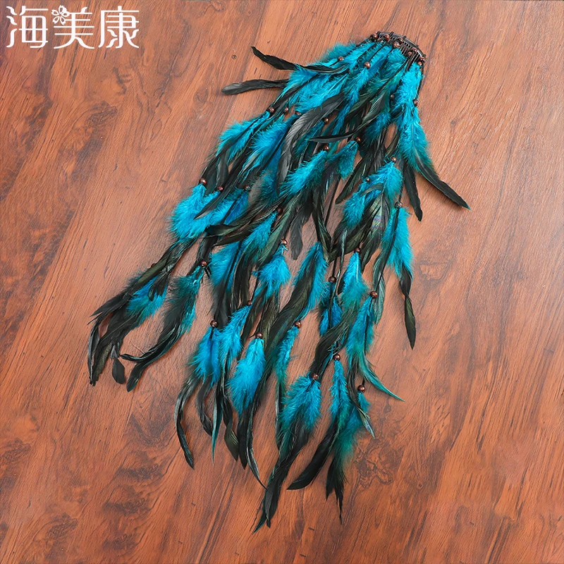 Top Trends: Haimeikang Bohemian Feather Headbands Hair Combs Girl Popular Festival Head Band Headpiece Weaving Hair Bands Accessories Shoppable Styles