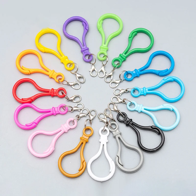 Top Trends: 20pcs Multicolor Buckle Triggers With Lobster Clasp Plastic Clasp Hooks Clip Diy Keychain Findings For Jewelry Making Supplies Shoppable Styles