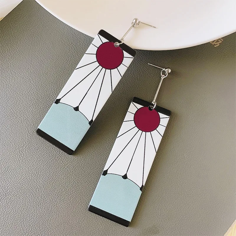 Top Trends: Anime Acrylic Tanjiro Character Earrings Demon Killer Actor Fashion Simple Girl Pendant Earrings Variety Of Optional Accessories Shoppable Styles