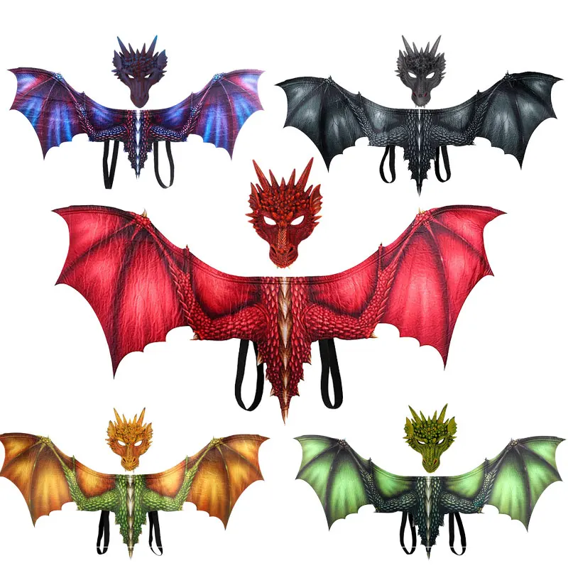 Top Trends: Adult Boy And Girl Kids Halloween Decoration Carnival Party Animal Costume Dragon Cosplay Masquerade Face Mask And Wings Shoppable Styles