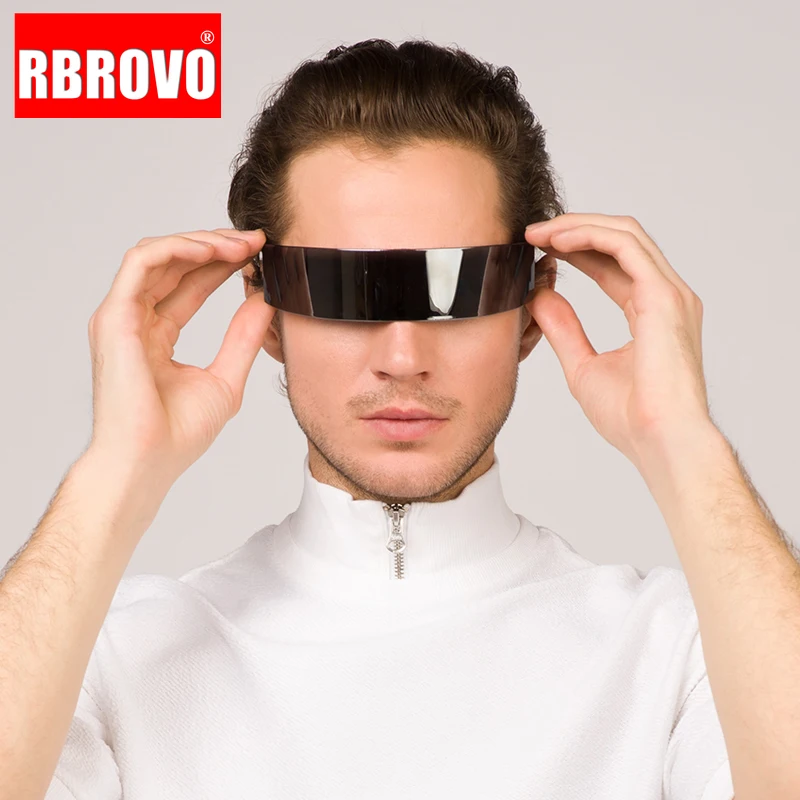 Top Trends: RBROVO Futuristic Wrap Around Sunglasses Men Costume Glasses Mask Novelty Glasses Halloween Party Party Supplies Decoration Shoppable Styles