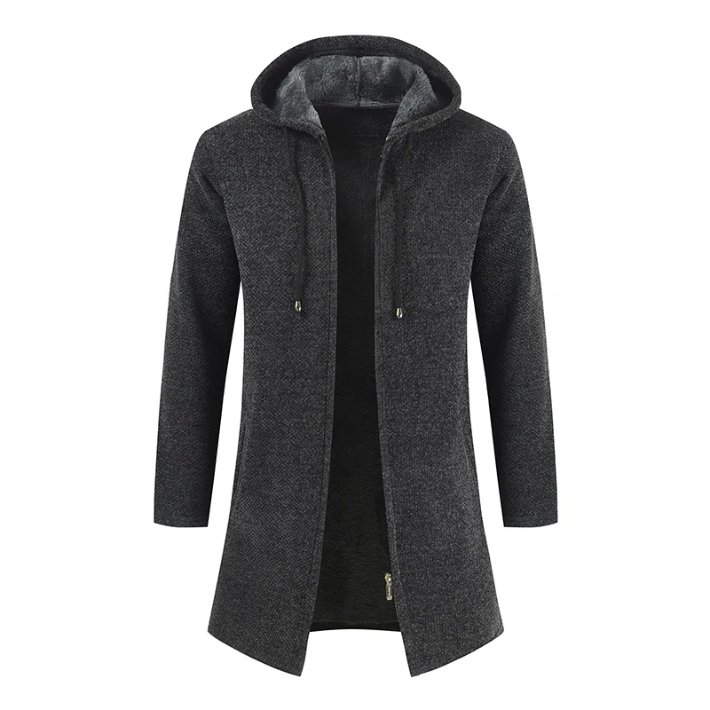 Top Trends: Winter Mens Fleece Cardigan Sweaters Coats Men Hooded Long Cardigan Men Casual Thick Warm Sweatercoat Solid Sweaters Jackets Men Shoppable Styles