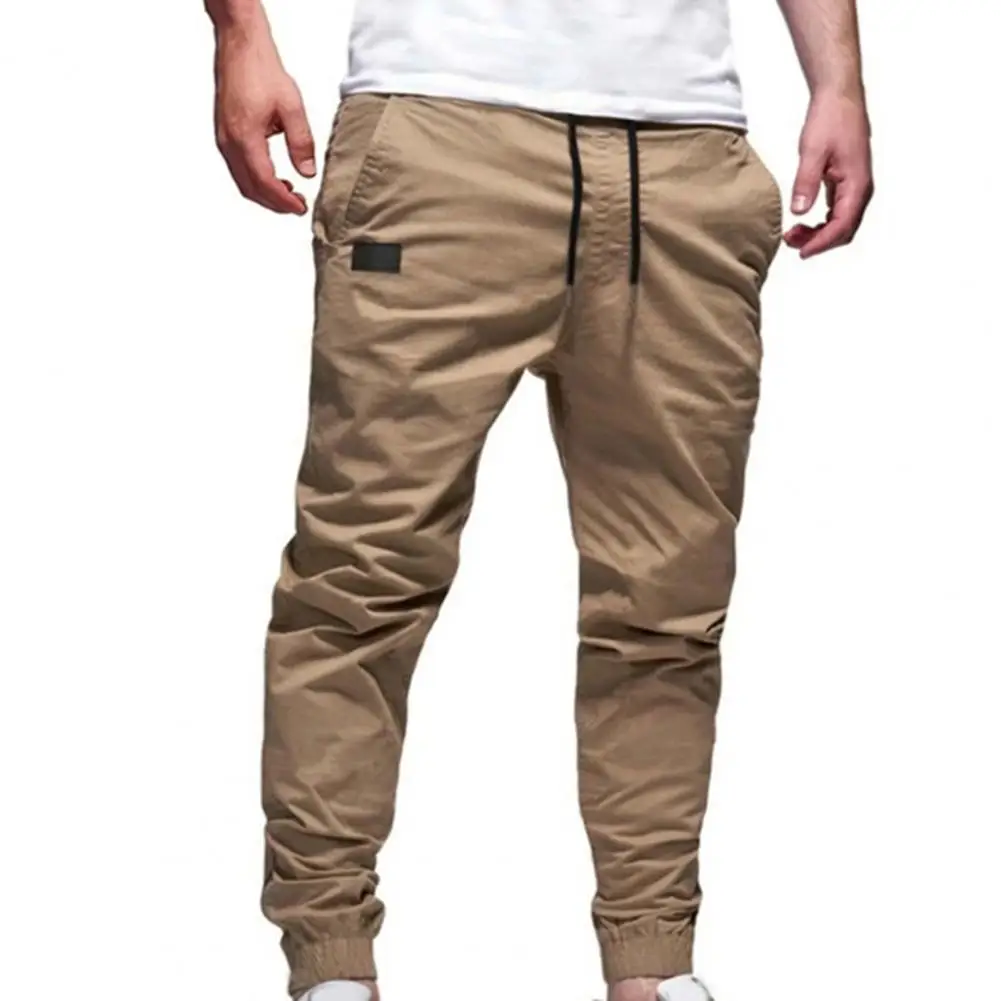 Top Trends: Multi Pockets Training Slacks Deep Crotch Trousers Ankle Tied Mid Waist Men Sweatpants For Jogging Shoppable Styles