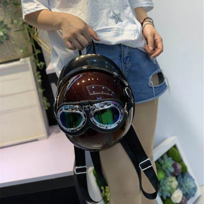 Top Trends: Personalized Helmet Design Women Backpacks Creative Hiphop Shoulder Crossbody Bags Chic Travel Back Packs For Girls Y2K Sac 2022 Shoppable Styles