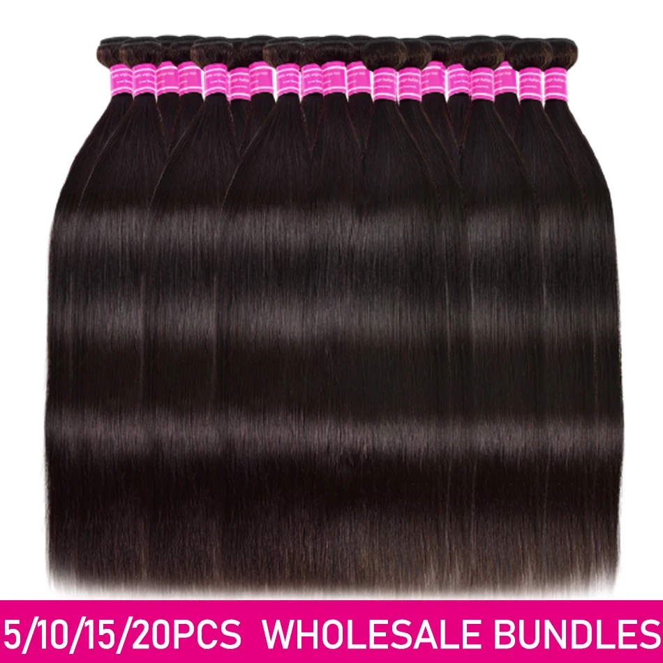 Top Trends: 10A Grade WholeSale 2 3 4 5 10 Bundles / Lots Straight Hair Bundles Virgin Human Hair Extensions Brazilian Straight Bundle Deals Shoppable Styles