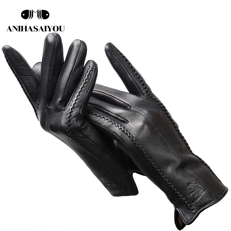 Top Trends: 2024 Fashion Sheepskin Women&#039;s Gloves, Brand Women&#039;s Leather Gloves, winter Outdoor Keep Warm Touch Gloves-2226F Shoppable Styles