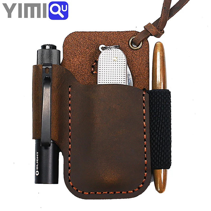 Top Trends: YIMIQU EDC Handmade Men Hiking Pouch Holster Outdoor Camping With Belt Loop Multitools-Brown Shoppable Styles