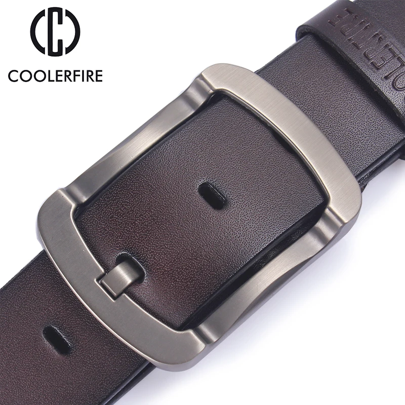 Top Trends: Coolerfire Fashion Cowhide Genuine Leather Belt Men Black Jeans Strap Male Vintage Casual Men Belts HQ024 Shoppable Styles