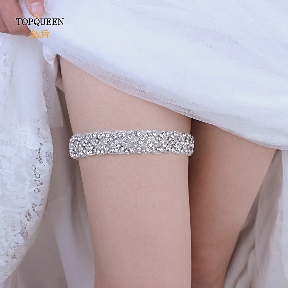 Top Trends: TOPQUEEN S216-D Fahion Sexy Wedding Lace Garter Belt Girl Rhinestone Party Bridal Women Lingerie Cosplay Leg Ring Suspender Shoppable Styles