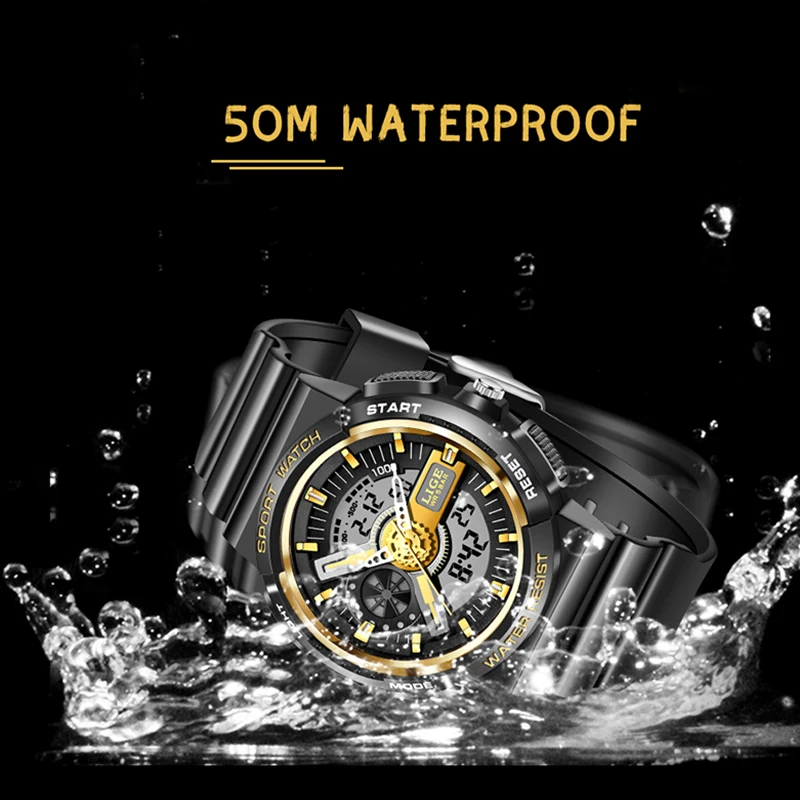 Top Trends: LIGE Military Kids Sport Watches 50M Waterproof Electronic Wristwatch Stop Watch Clock Children Digital Watch For Boys Girls+ Box Shoppable Styles - Image 2