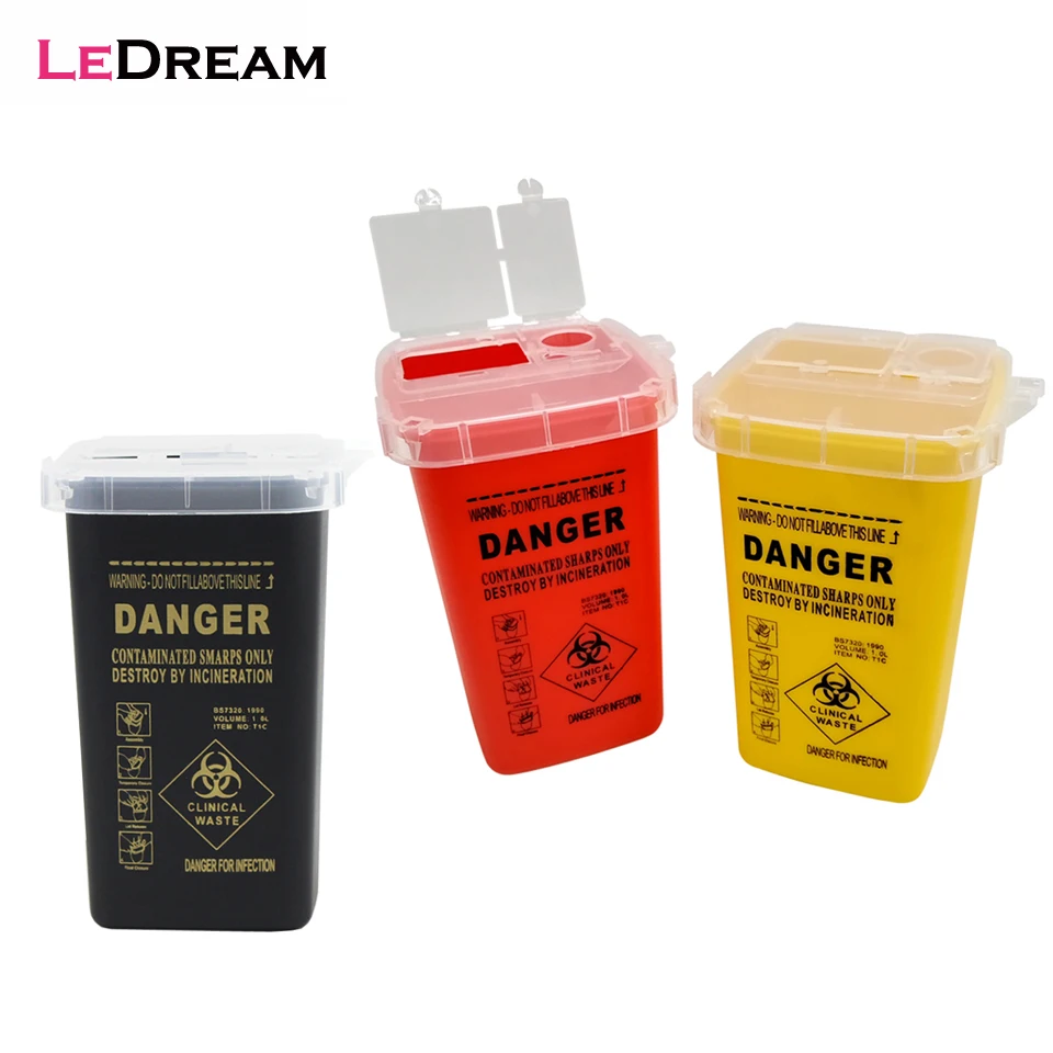 Top Trends: 1L Plastic Tattoo Medical Supplies Container Waste Box Buckets Collection Barrels For Disposable Tattoo Needle Tips Accessories Shoppable Styles