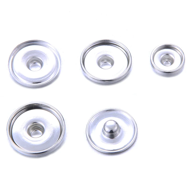 Top Trends: 50pcs / lot Snap Jewelry Accessories Findings 12MM 16MM 18MM Metal Snap Buttons Fittings &amp; Round Glass Cabochon For Jewelry Making Shoppable Styles