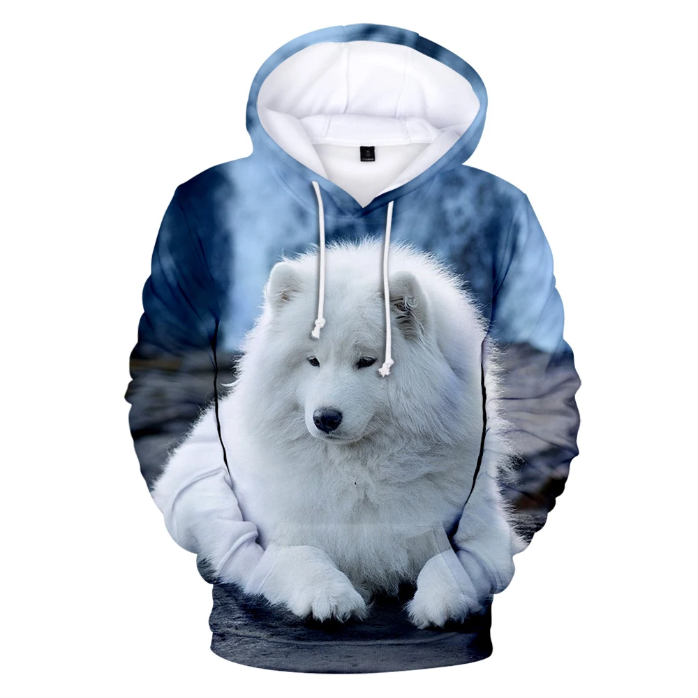 Top Trends: Persona De Grandes Samoyed Lobo Hoodie Menino Menina 3d Impresso Moletom Harajuku Outono Inverno Com Capuz Shoppable Styles