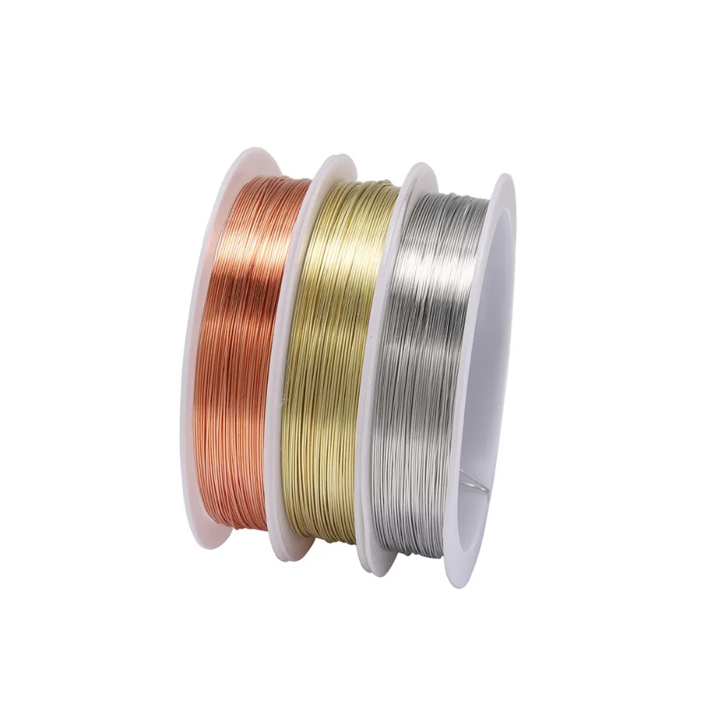 Top Trends: 1 Roll Sturdy Gold Alloy Copper Wire Dia 0.2 0.3 0.4 0.5 0.6 0.7 0.8 1 Mm Thread Metal String Wire For DIY Beads Jewelry Making Shoppable Styles