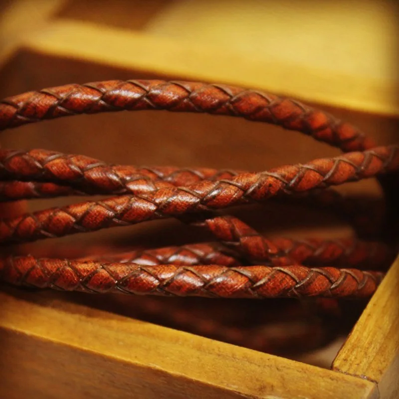 Top Trends: 2meters Brown Braided Genuine Leather Bracelet Findings 3 / 4 / 5 / 6 / 8mm Round Leather Cord String Rope DIY Necklace Bracelet Making Shoppable Styles