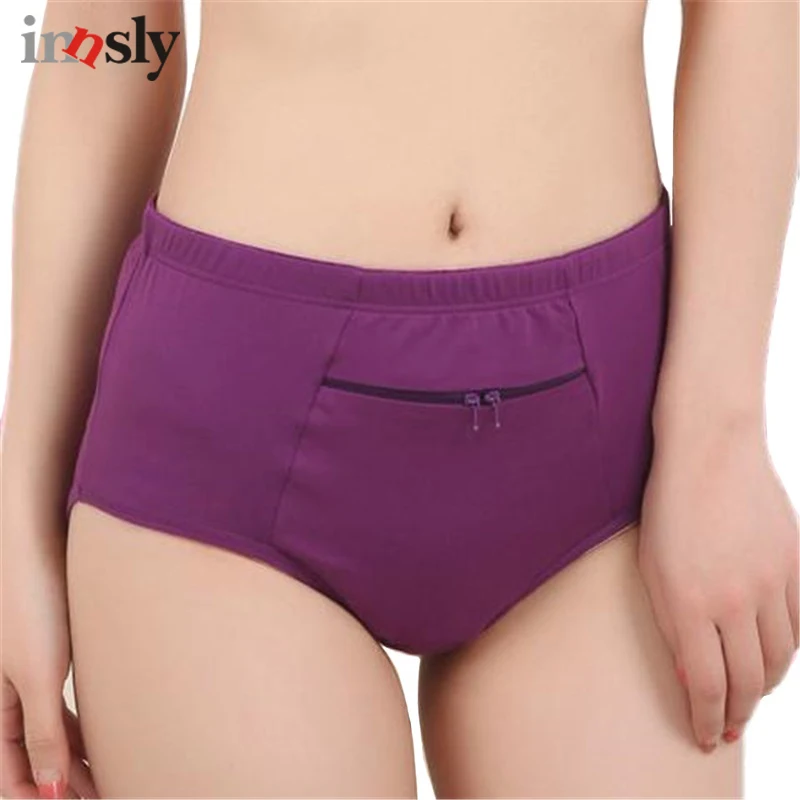 Top Trends: Women Panties With Zipper Big Size Female Cotton Underwear With Pocket High Quality Novel Breathable Ladies Briefs Shoppable Styles