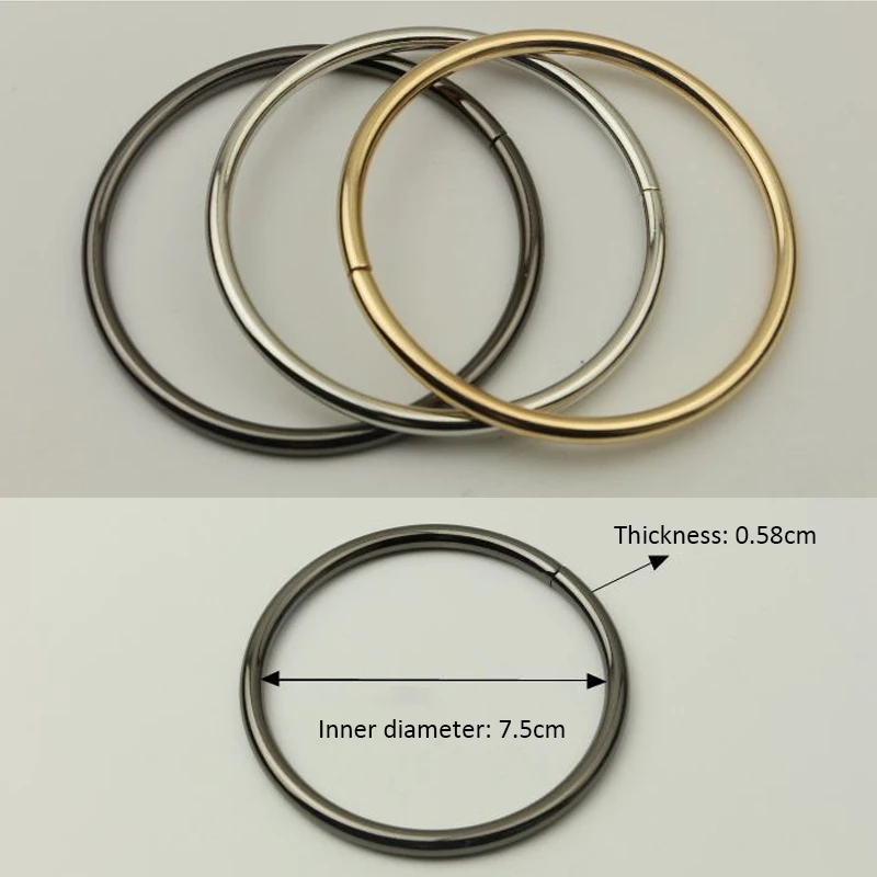 Top Trends: 2pcs 7.5cm O Rings Metal Circles Bag Handle Metal Ring Female Bag DIY Handle Luggage Bags Hardware Accessories Purse Hanger Shoppable Styles