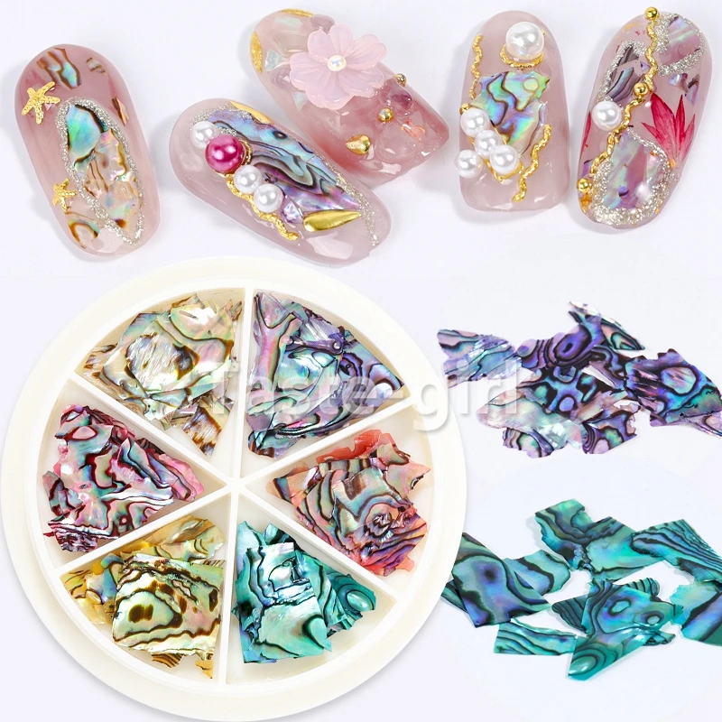 Top Trends: 6 Colors Nails Abalone Shell Fragments Texture Natural Sea Shell 3d Charm Nail Art Decoration Slice DIY Beauty Salon Tools New Shoppable Styles