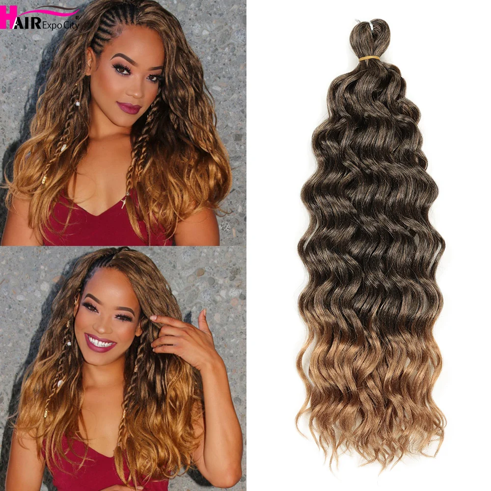 Top Trends: Ocean Wave Crochet Braid Hair Hawaii Curl Hairstyle Natural Synthetic Braiding Hair Extensions Pink 613 Hair Expo City Shoppable Styles