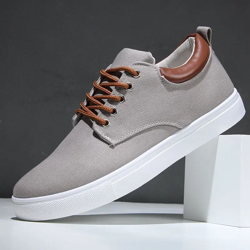 Top Trends: Brand Breathable Male Canvas Sneakers For Men Big Size 46 47 48 Cozy Man Walk Flat Trainers White Black Gray Blue Red Sneakers Shoppable Styles