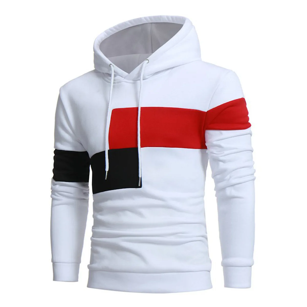 Top Trends: 2022 New Men's Patchwork Hooded Sweatshirt Casual Loose Fleece Warm Hip Hop Streetwear Fleece Pullovers Hoodies Male Tops Shoppable Styles