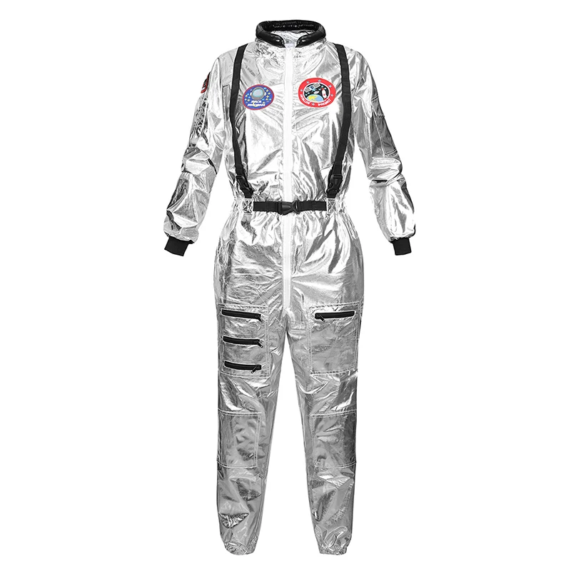 Top Trends: Astronaut Costume Adult Silver Spaceman Costume Plus Size Women Space Suit Party Dress Up Costume Astronaut Suit Adults White Shoppable Styles