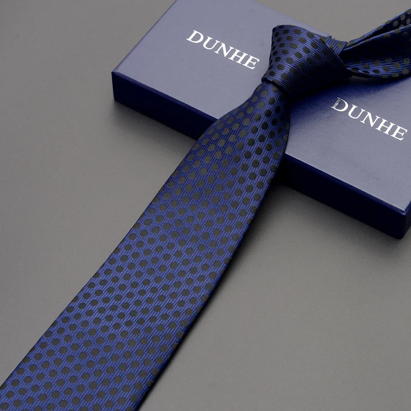 Top Trends: High Quality 2022 New Luxury Men&#039;s Ties 8cm Stripe Deep Blue Business Wedding Tie For Men Designers Brand With Gift Box Shoppable Styles