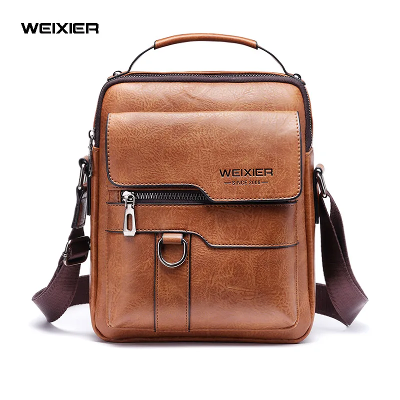 Top Trends: WEIXIER Men Crossbody Bag Shoulder Bags Vintage Men Handbags Large Capacity PU Leather Bag For Man Messenger Bags Tote Bag Shoppable Styles