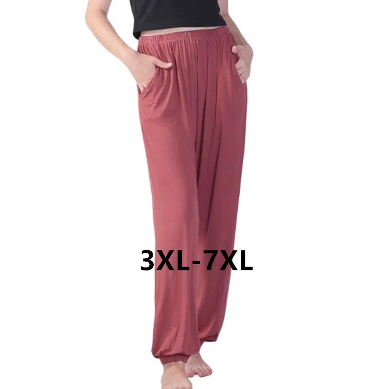 Top Trends: 3XL-7XL Women&#039;s Pajama Pants New Modal Cotton Sleepwear Autumn Winter Lounge Loose Home Pants Elastic Outer Wear Sportwear Pant Shoppable Styles