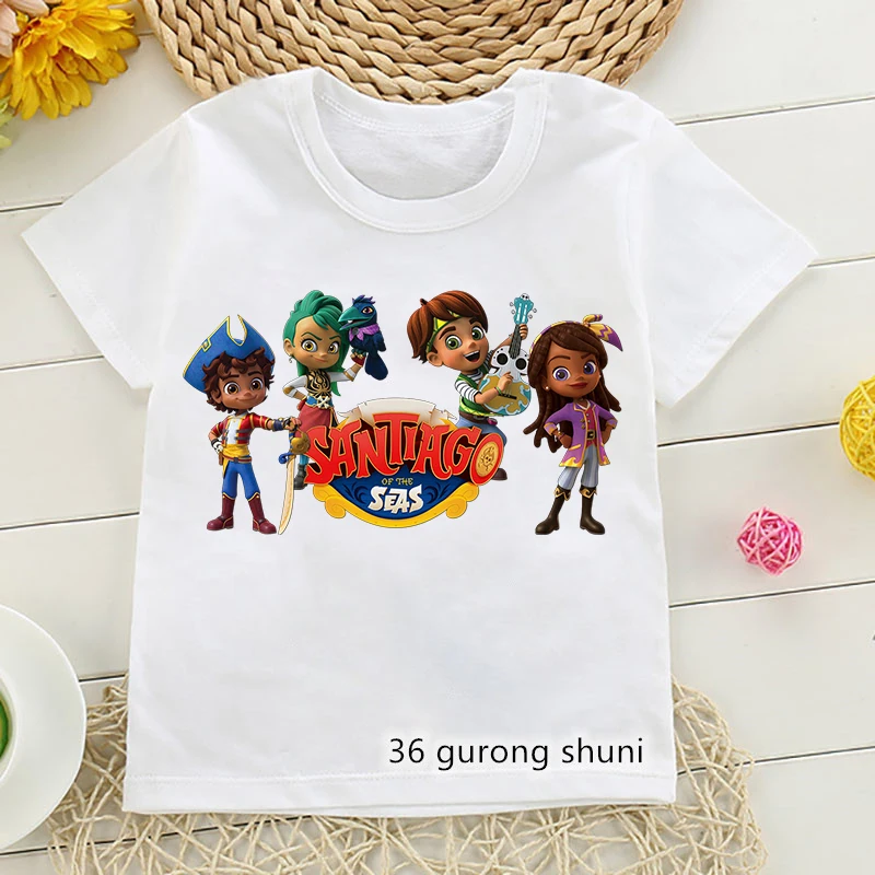 Top Trends: New Boys T-Shirts Funny Cartoon Santiago Graphic Print Children Tshirt Cute Girls T Shirts Casual Kids Clothe Tumblr Tee Shoppable Styles