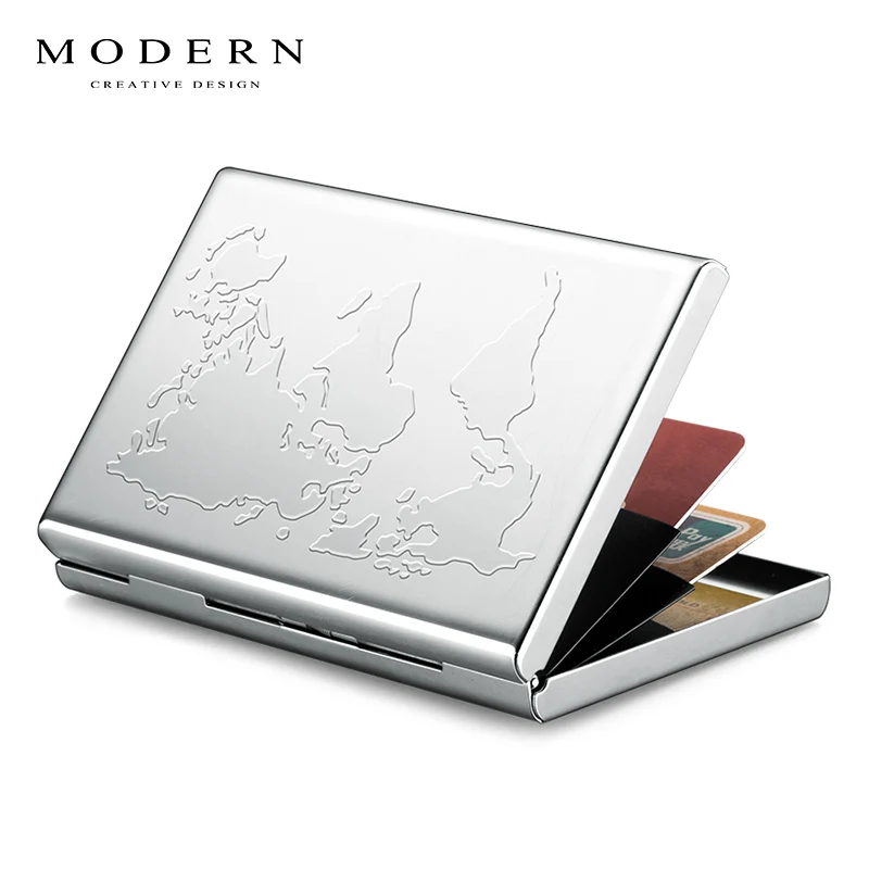 Top Trends: Modern - Brand Stainless Steel Card Holder Wallet Coin Purse Credit Card Organizer RFID Blocking Shoppable Styles