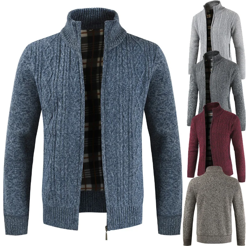 Top Trends: Autumn Winter Men&#039;s Cardigan New Wool Sweater Warm Long-Sleeved Loose Casual Jacket Spring Clothing Jumper Knitted Zipper Coat Shoppable Styles