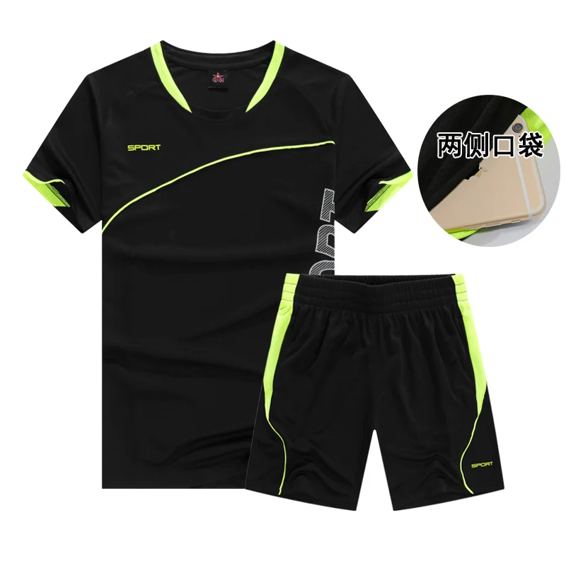 Top Trends: Running Sets Men Sportswear Short Sleeve Clothes Fitness Basketball Tennis Soccer Plus Size Gym Clothing 2 Pieces Sports Suits Shoppable Styles