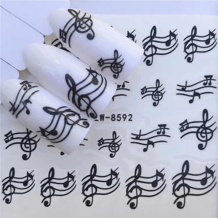 Top Trends: Nail Art Sticker Water Decals Music Note Line Nails Stickers Slider Design Decoration Accessories Manicure Foil Wraps Pegatinas Shoppable Styles