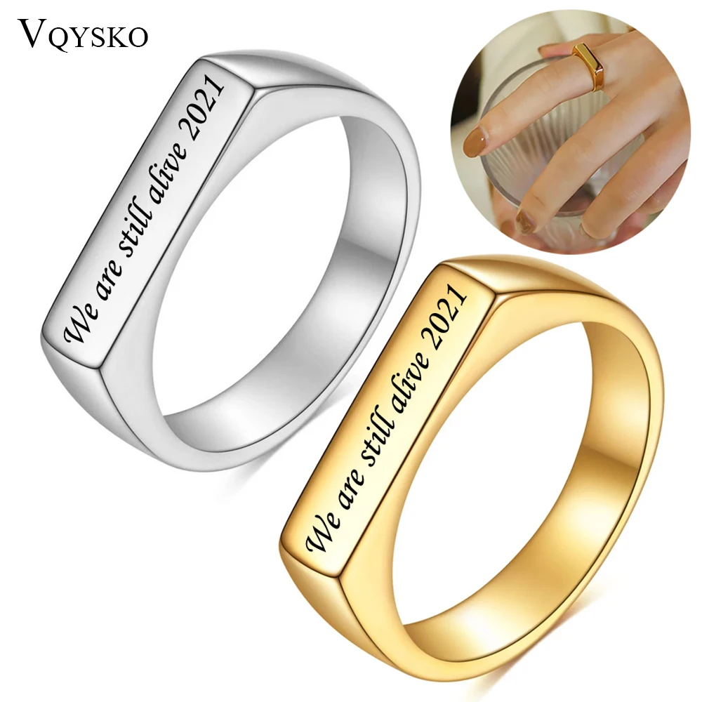 Top Trends: New Personalized Custom Name Text Wrap Rings For Women Stainless Steel Engraved Jewelry Anniversary Gifts Acessories Wholesale Shoppable Styles