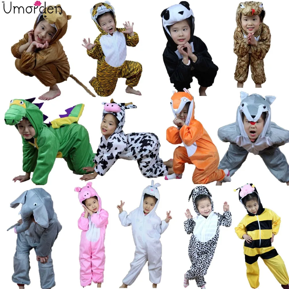 Top Trends: Umorden Children Kids Animal Costume Cosplay Dinosaur Tiger Elephant Halloween Animals Costumes Jumpsuit For Boy Girl Shoppable Styles