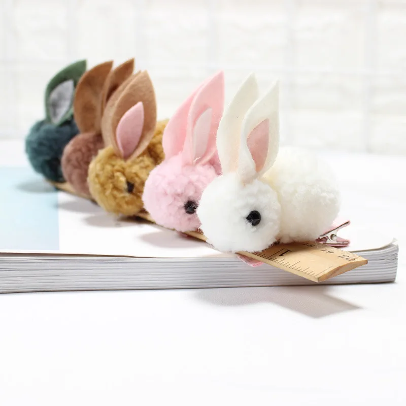 Top Trends: Cute Hair Ball Rabbit Hair Clip Children's Girl Animal Hairpins Korea Simple Hair Accessories Headwear Barrette Stick Hairpin Shoppable Styles - Image 3