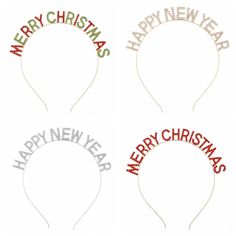 Top Trends: New Year Headdress Christmas Gift Female Jewelry Merry Christmas Headband Korean Style Hair Hoop Rhinestone Crown Shoppable Styles