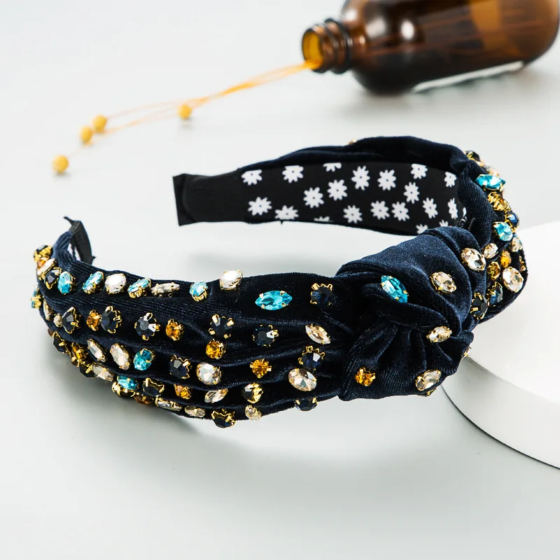 Top Trends: New Vintage Full Rhinestone Velvet Headband Women Hair Accessories Elegant Bedazzled Crystal Baroque Hairband Shoppable Styles - Image 3