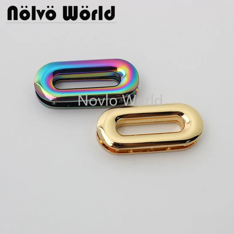 Top Trends: 10-50pcs 5 Colors 1" Oval Shape Rainbow Color Grommet Eyelets For Handbag With Screws Pures And Bags Accessories Shoppable Styles