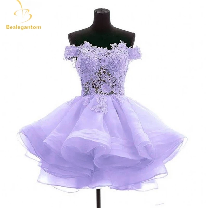 Top Trends: Bealegantom New Lovely Lilac Short Prom Dresses 2023 Sweetheart Flowers Organza Homecoming Graduation Dresse Formal Party Gown Shoppable Styles