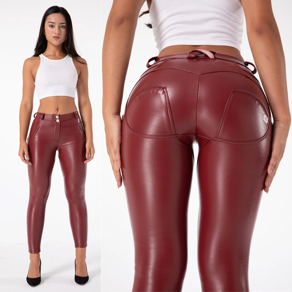 Top Trends: Shascullfites Melody Faux Leather Pants For Women Skinny Leggings Latex Pencil Pu Pants Women's Clothing 2022 Fashion Shoppable Styles - Image 6