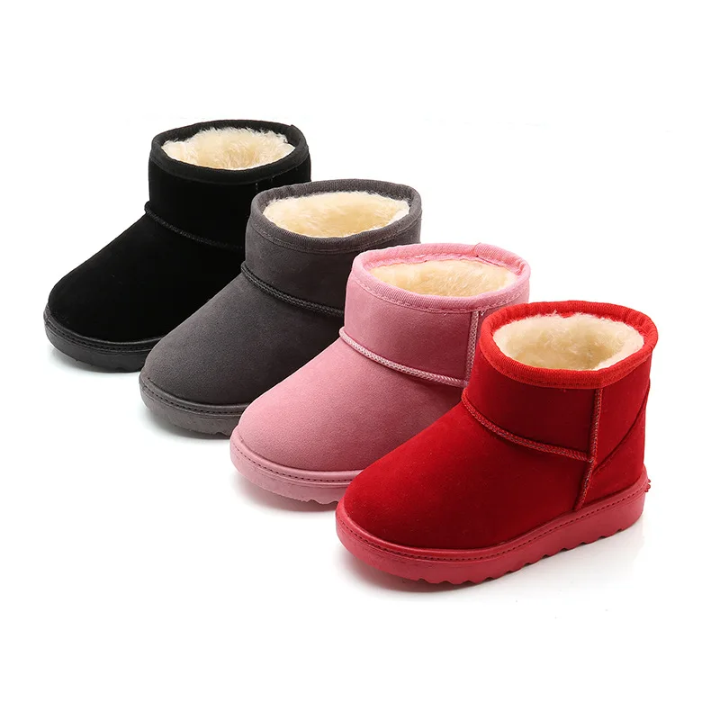 Top Trends: Winter Kids Cotton Shoes Red Girls Snow Boots For Children Plush Warm Boys Boot Kids Christmas Shoes Red Pink Gray Black Shoppable Styles