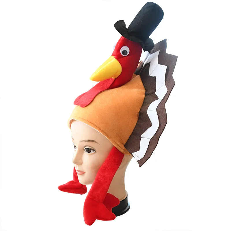 Top Trends: Turkey Thanksgiving Hat Novelty Cooked Chicken Bird Secret Santa Fancy Dress Funny Adults Hat Festival Costume Caps New Arrivals Shoppable Styles - Image 3