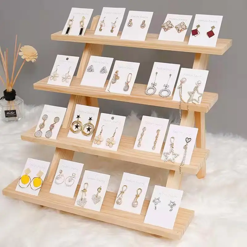 Top Trends: Wooden Earrings Jewelry Storage Stand Display DIY Organizer Ring Necklace Rack Ear Stud Holders Wood Base Props Wholesale Gifts Shoppable Styles