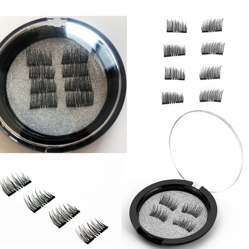 Top Trends: 4 / 8pcs Magnetic Eyelashes Half Eye 2 Magnet Lash Applicator Kit Natural Crisscross Reusable 3d Mink Fake Eyelash Extension Shoppable Styles