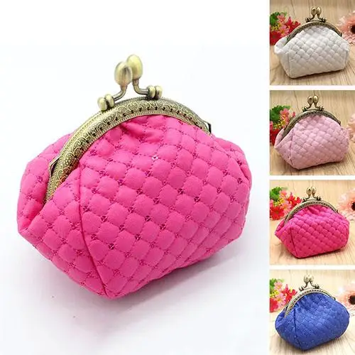 Top Trends: 1PC Coin Purses Lady Small Wallet For Women Solid Color Mini Hasp Coin Purses Money Change Pouch Cotton Fabric Carteira Feminina Shoppable Styles