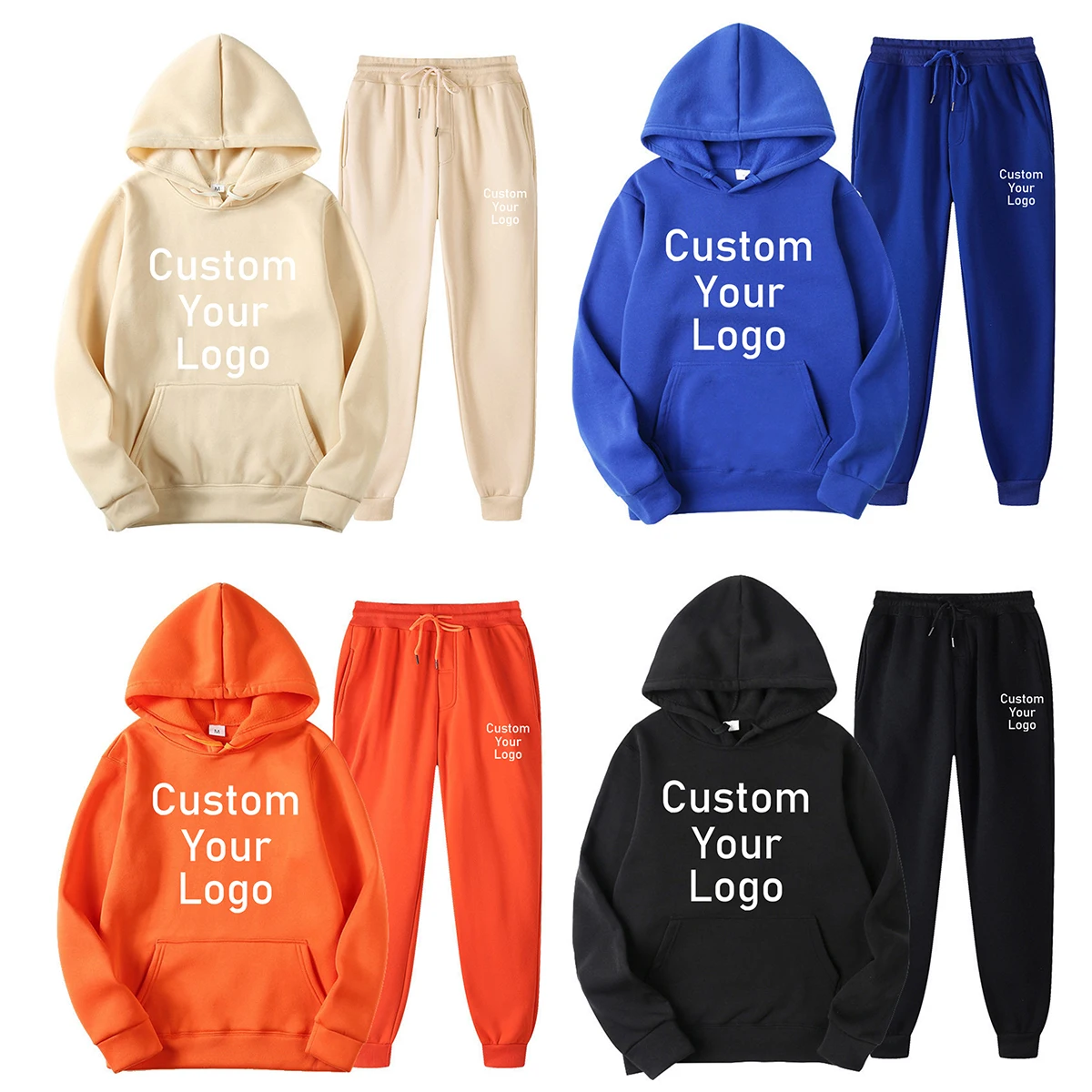 Top Trends: Men Women Tracksuits Make Your Design Logo Text Custom Hoodie Set Original Design Printed Sweatshirt And Sweatpants 2 Pieces Set Shoppable Styles