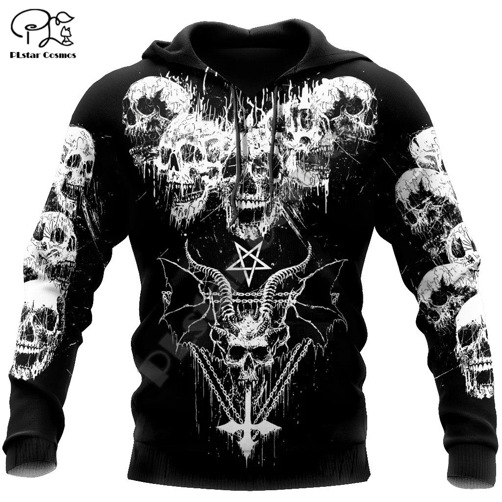 Top Trends: PLstar Cosmos Satan Devil Ghost Gothic Skull Funny Casual Pullover NewFashion Streetwear 3DPrint Men / Women Jacket Zip Hoodies 14 Shoppable Styles