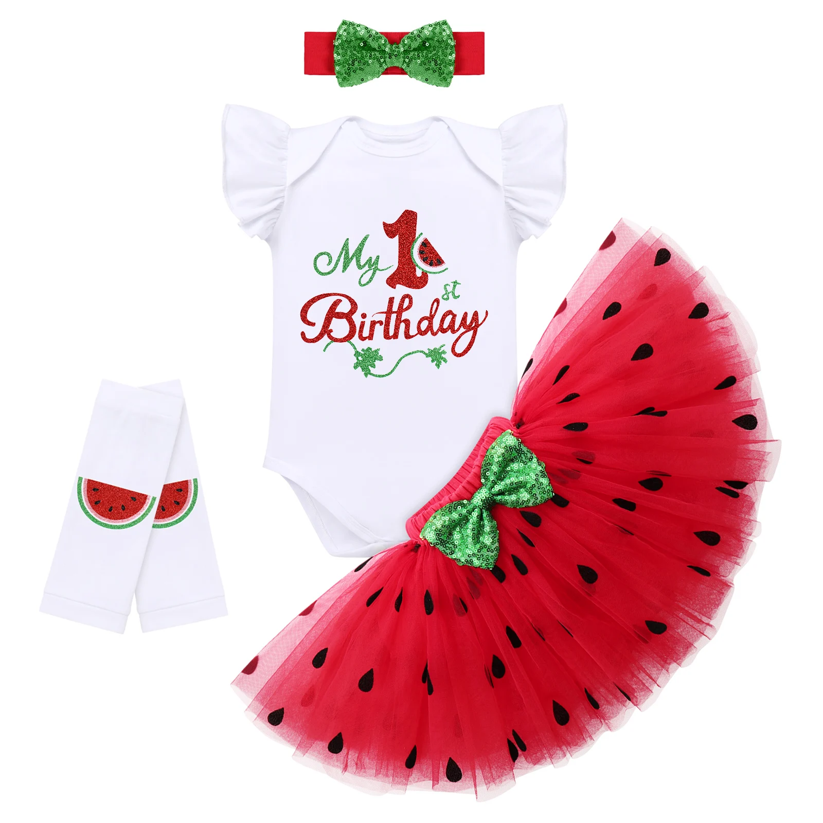 Top Trends: Newborn Baby Girls Birthday Dress Watermelon Pattern Theme Activity 1st Birthday Praty Photo Shoot Cake Smash Holiday Outfit Shoppable Styles